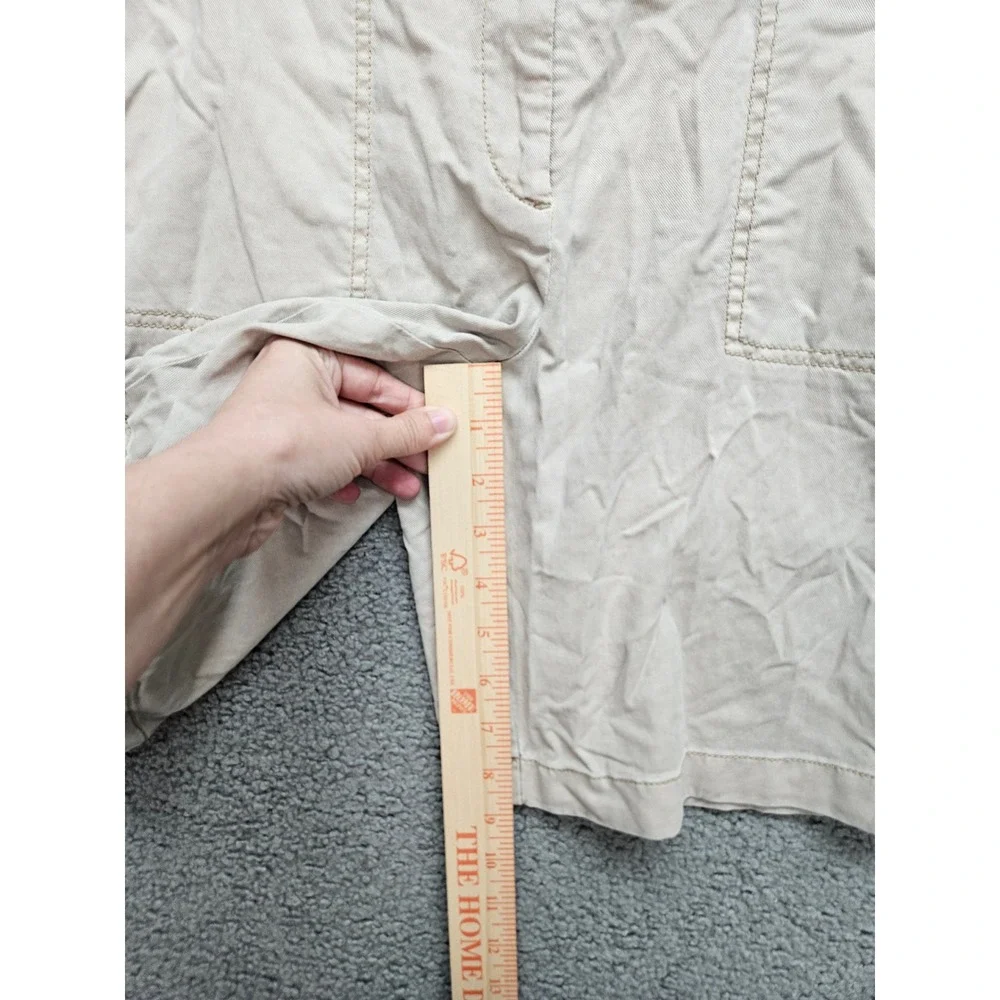 J. Jill Shorts 14 Tan Cargo Utility Tencel Cotton Blend Casual Summer